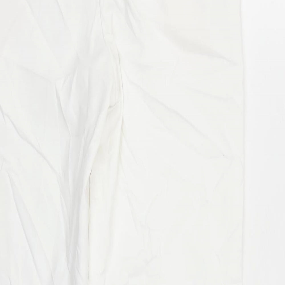 Per Una Womens White Cotton Straight Jeans Size 6 L27 in Regular Zip