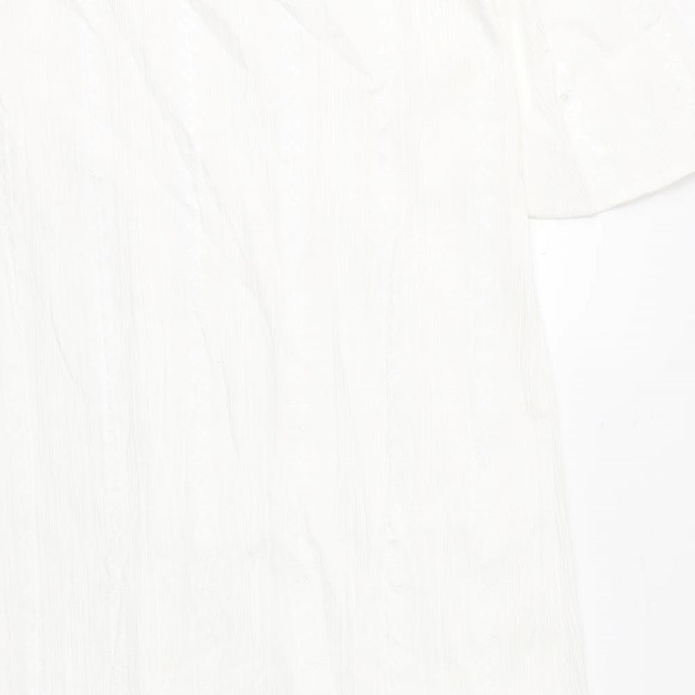 Marks and Spencer Womens White Geometric Cotton Top Dress Size 8