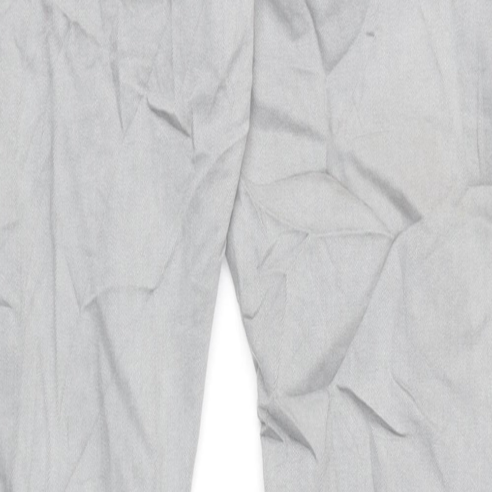 Marks and Spencer Mens Grey Cotton Straight Jeans Size 36 in L33 in Slim Zip