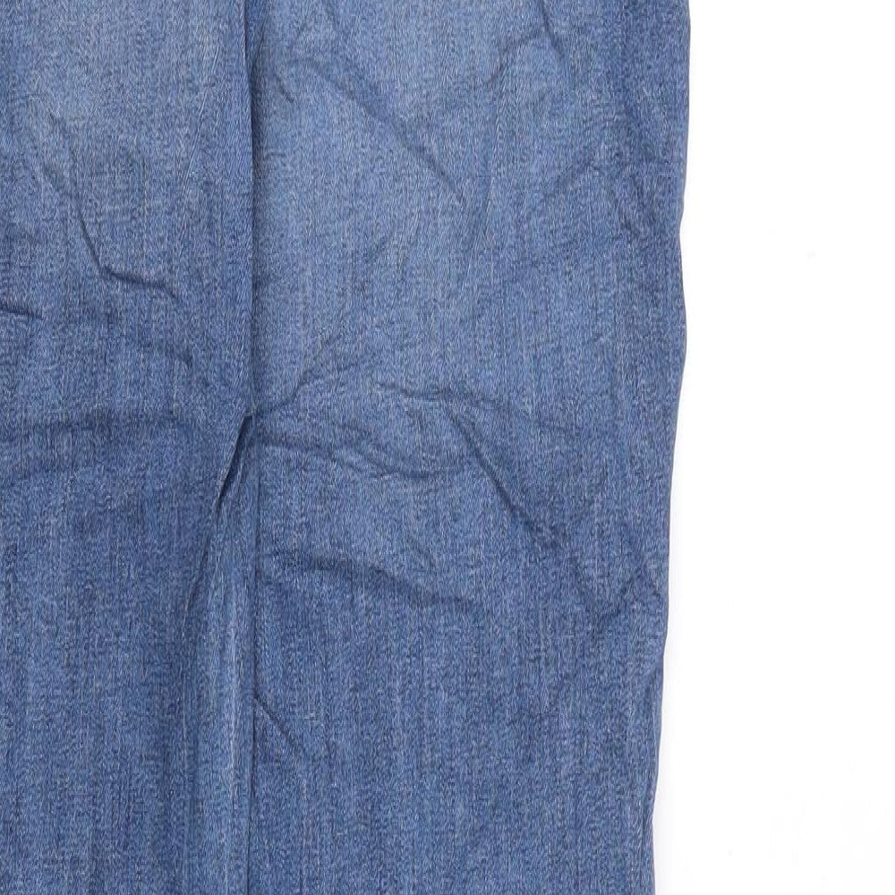 Indigo Womens Blue Cotton Boyfriend Jeans Size 8 L26 in Regular Zip