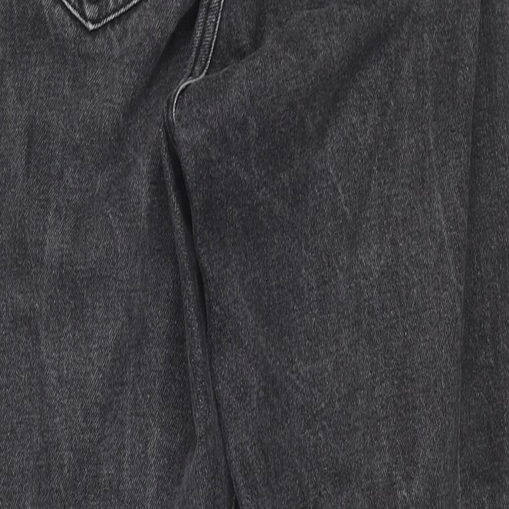 Pull&Bear Womens Grey Cotton Tapered Jeans Size 6 L28 in Regular Zip