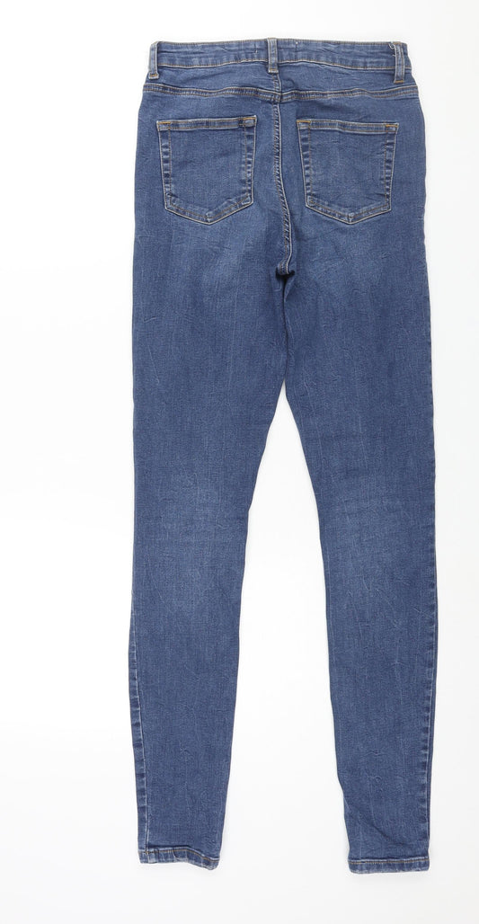 Denim & Co. Womens Blue Cotton Skinny Jeans Size 10 L31 in Regular Zip