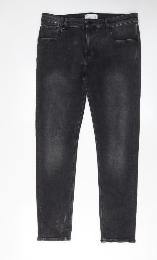 Mens UK Size 30 in ASOS Regular Fit Tapered Grey Jeans