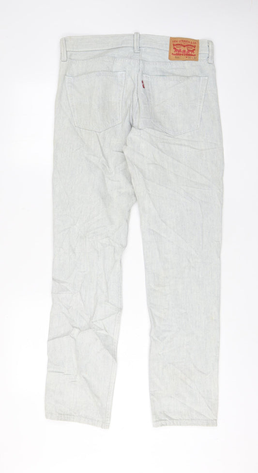 Levi's Mens Grey Cotton Straight Jeans Size 32 in L32 in Regular Zip - Pockets