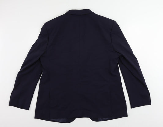 Autograph Mens Blue Polyamide Jacket Suit Jacket Size 46 Regular