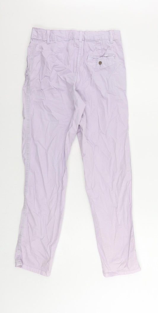 Womens UK Size 8 Marks and Spencer Regular Fit Chino Purple Trousers