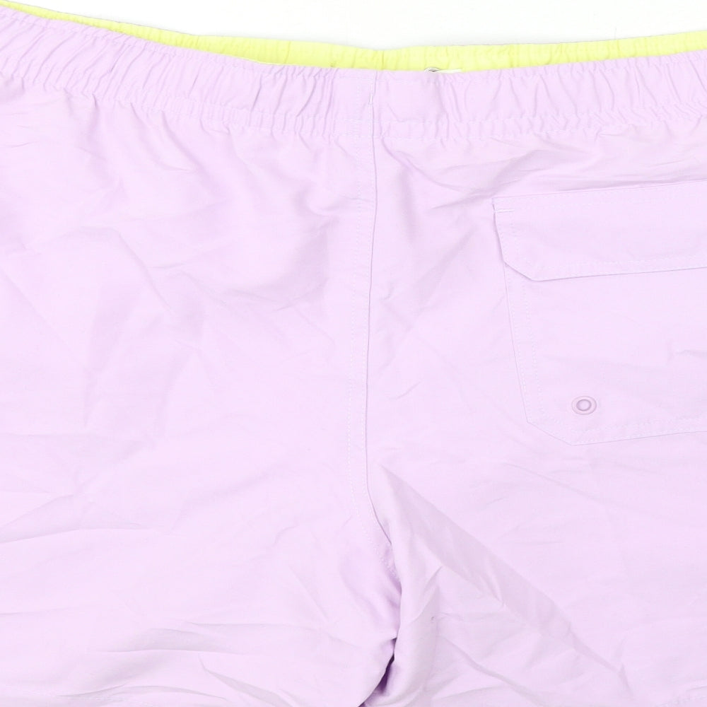 Marks and Spencer Mens Purple Polyester Bermuda Shorts Size 2XL L6 in Regular Drawstring - Swim Shorts