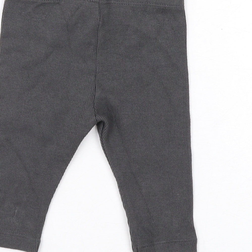 Marks and Spencer Baby Grey Cotton Jogger Leggings Size 0-3 Months Pullover