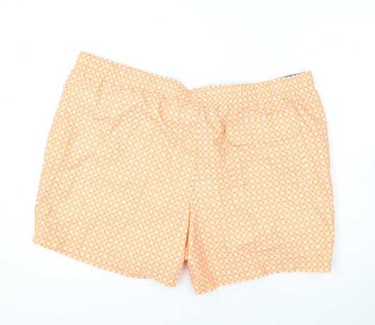 Marks and Spencer Mens Orange Geometric Polyester Bermuda Shorts Size 3XL L10 in Regular Drawstring - Swim Shorts