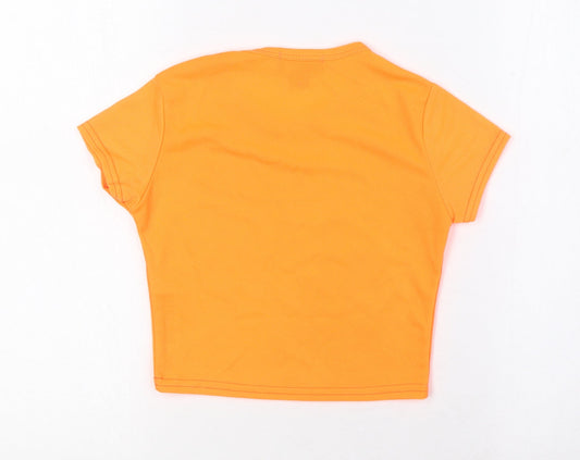 Womens UK Size 6 PRETTYLITTLETHING Orange Cropped Blouse