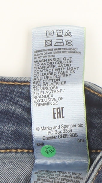Womens UK Size 14 Marks and Spencer Slim Fit Skinny Blue Jeans