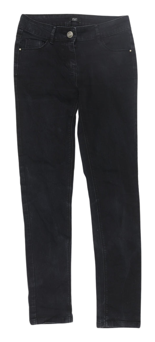 Womens UK Size 8 F&F Regular Fit Skinny Black Jeans