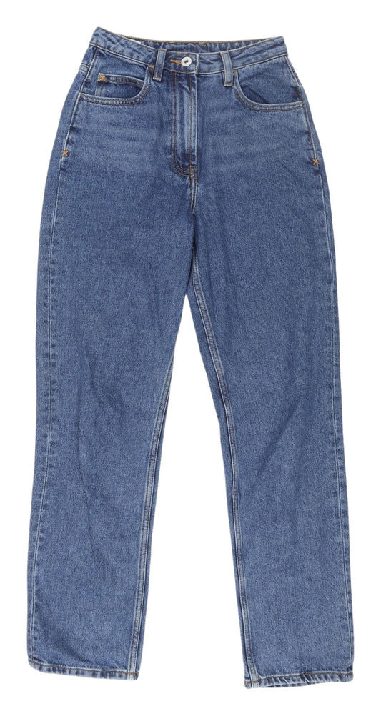 Womens UK Size 4 COLLUSION Regular Fit Straight Blue Jeans