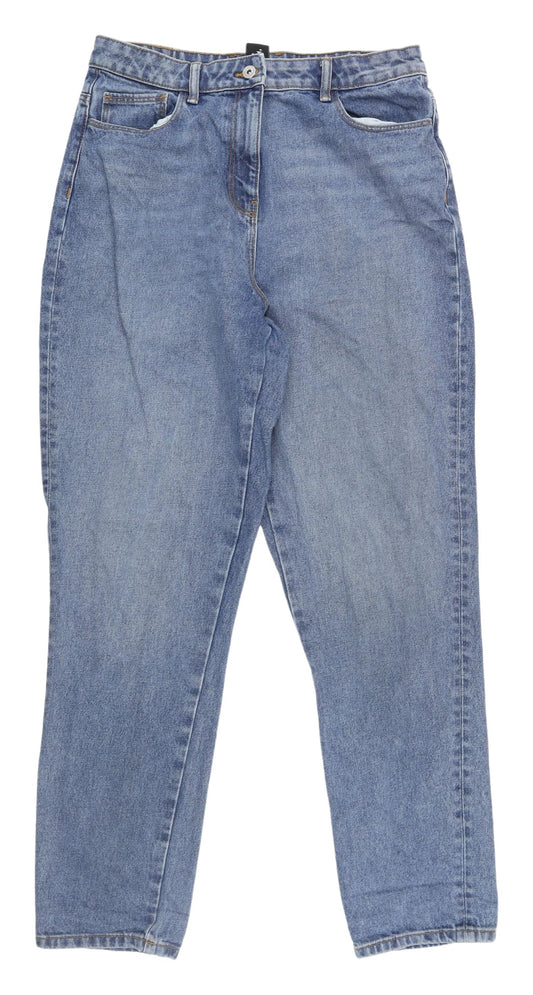 Womens UK Size 32 COLLUSION Regular Fit Straight Blue Jeans