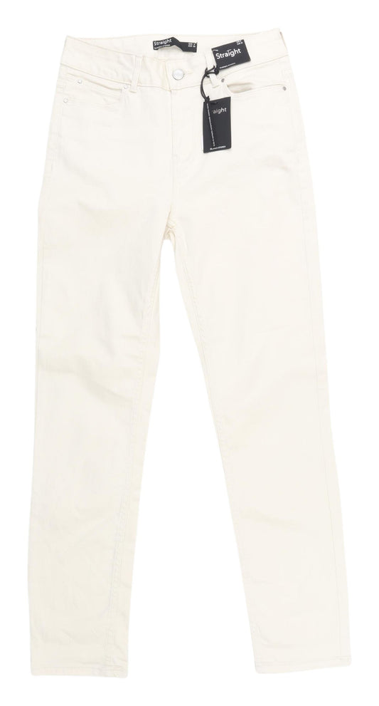 Additional front view of Dunnes Women's Ivory Straight Jeans, size 8