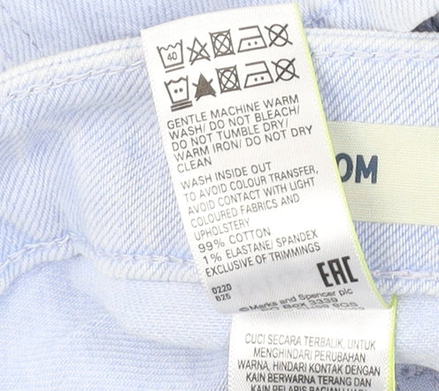 Womens UK Size 8 Marks and Spencer Regular Fit Mom Blue Jeans