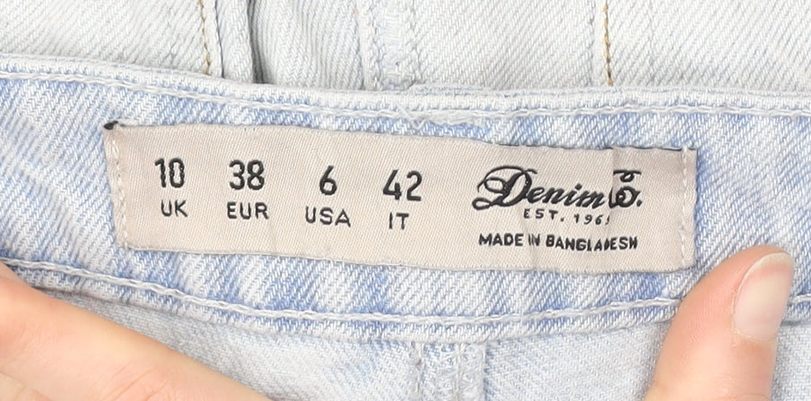 Denim Co. Women's Blue Embroidered Denim Shorts 10