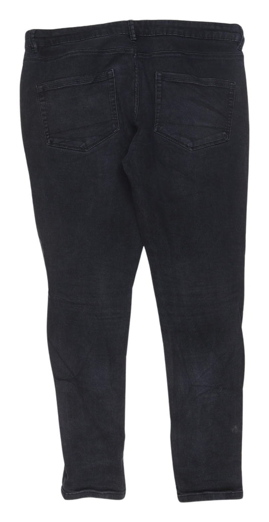 George Men's Black Skinny Jeans 38 Regular Fit