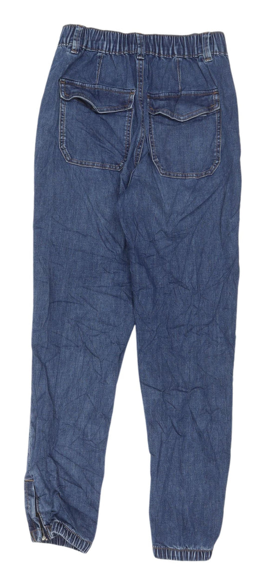 Womens UK Size 6 Marks and Spencer Regular Fit Cropped Blue Jeans