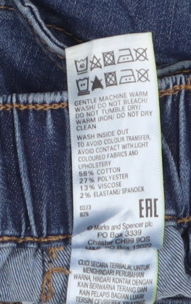 Womens UK Size 6 Marks and Spencer Regular Fit Cropped Blue Jeans