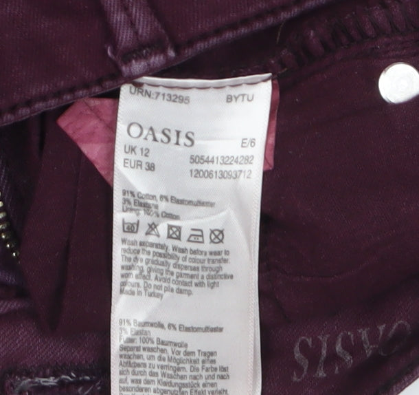 Womens UK Size UK 12 Oasis Regular Fit Skinny Purple Jeans