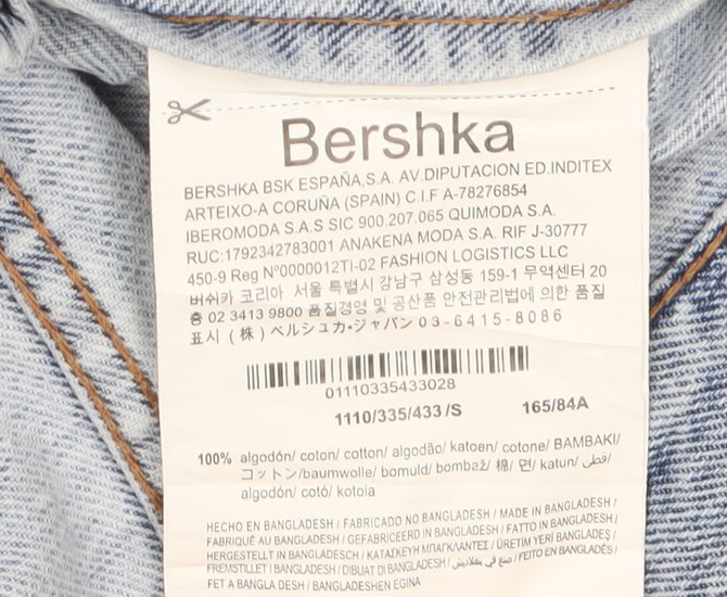 Womens UK Size S Bershka Blue Denim Jacket