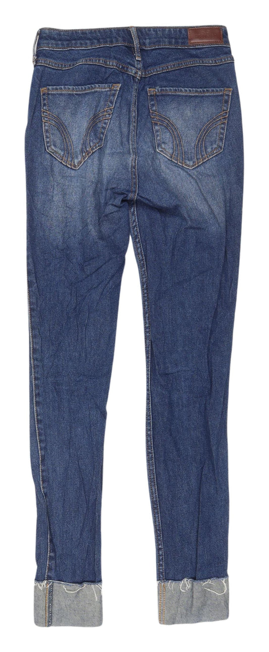 Hollister Women's Blue Boyfriend Distressed Jeans