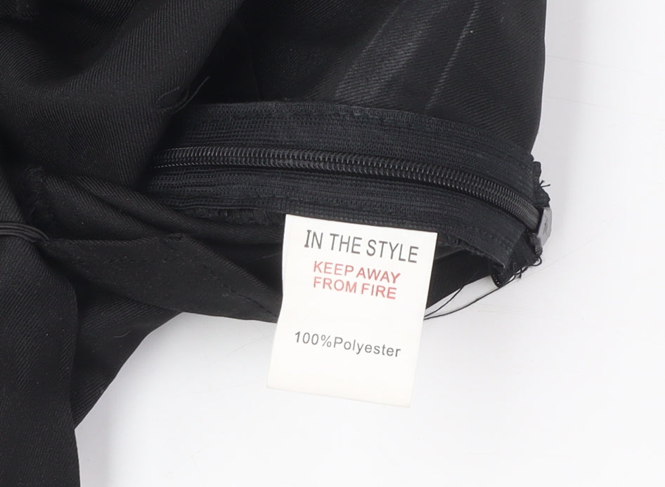 Womens UK Size 10 In the Style Black Cropped Blouse
