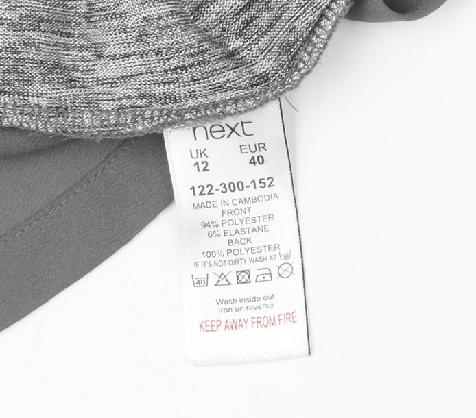 Womens UK Size 12 NEXT Grey Asymmetrical T-Shirt