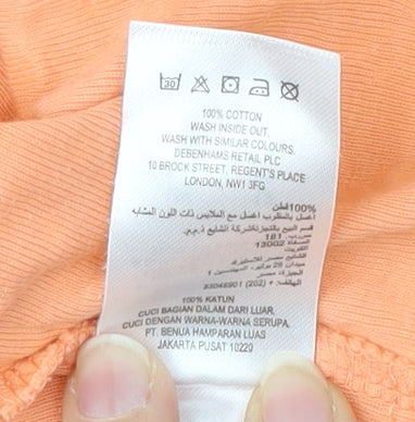Womens UK Size 12 Debenhams Orange Basic Tank