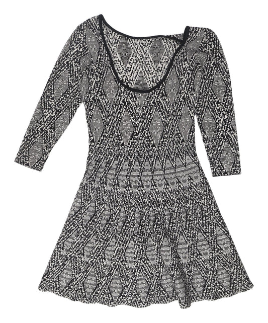 Zara Woman Fit & Flare Geometric Dress, Size S
