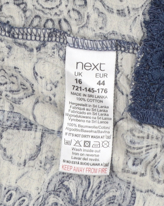 Womens UK Size 16 NEXT Blue Tunic Blouse