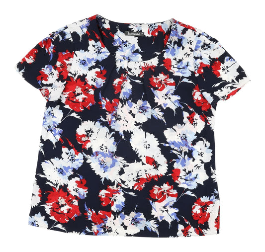 Womens UK Size 14 Bonmarché Multicoloured Basic T-Shirt