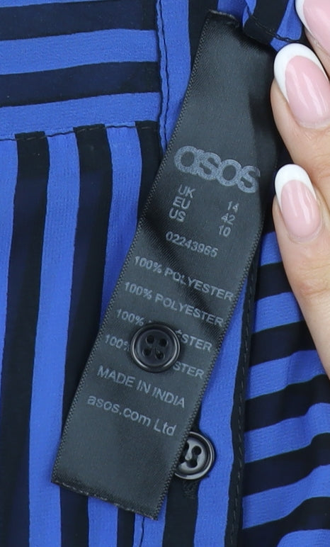 Womens UK Size 14 ASOS Blue Button-Up
