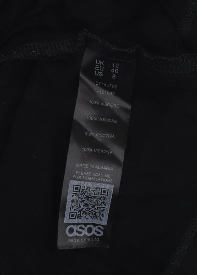 Womens UK Size 12 ASOS Black Tunic