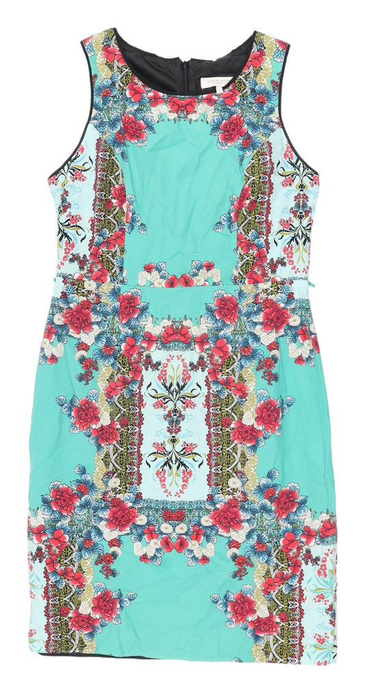 Additional front view of Red Herring Women's Floral Shift Dress, size 14, Multicoloured
