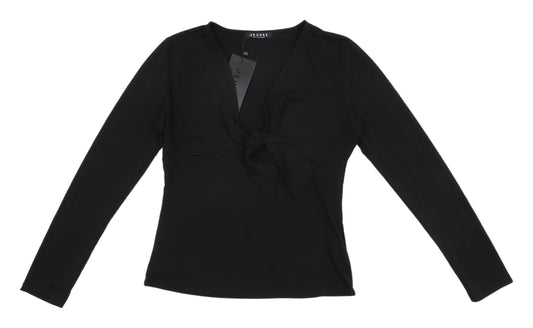 Womens UK Size 16 Jeuvre Black Wrap Blouse