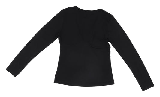 Womens UK Size 16 Jeuvre Black Wrap Blouse