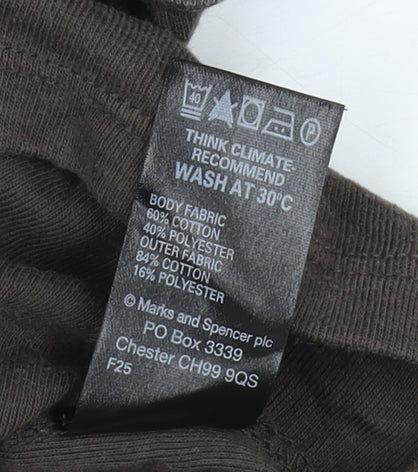 Womens UK Size 14 Marks and Spencer Brown Cropped T-Shirt