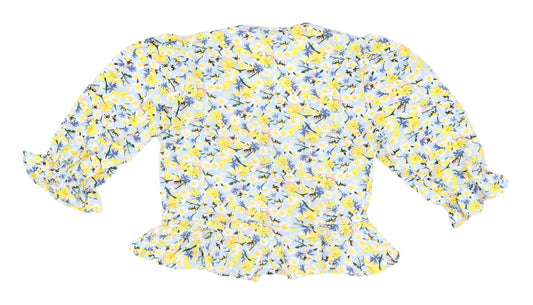 Quiz Women's Floral Wrap Blouse 3/4 Sleeve Size 8
