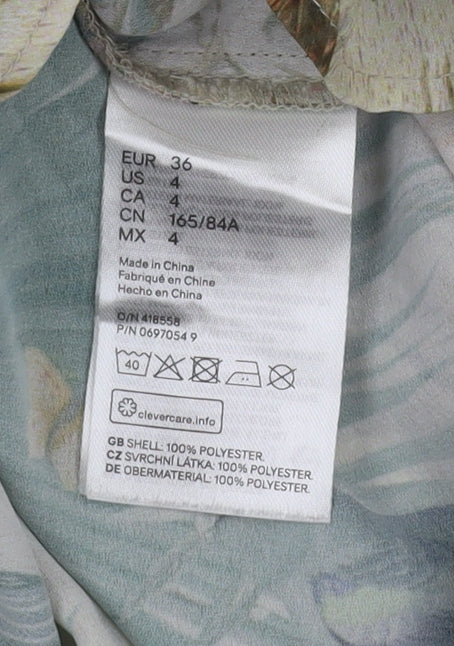 Womens UK Size 8 H&M Multicoloured Tunic Button-Up