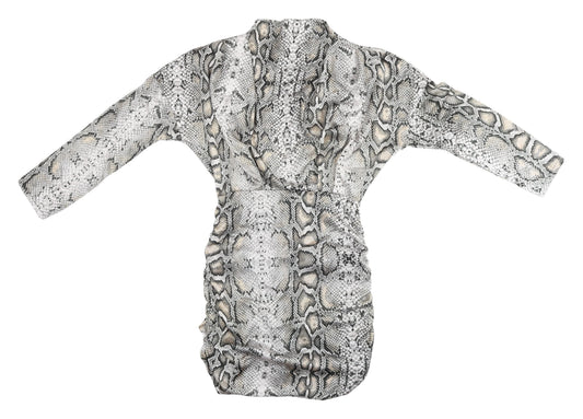 Additional front view of I Saw It First women’s grey animal print dress s