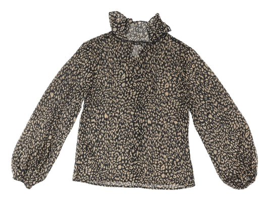 New Look Women's Multicoloured Animal Print Blouse UK 8