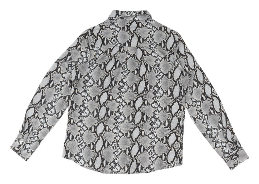 Womens UK Size 10 New Look Grey Button-Up