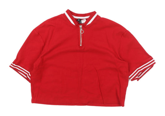 Womens UK Size S H&M Red Jersey Polo