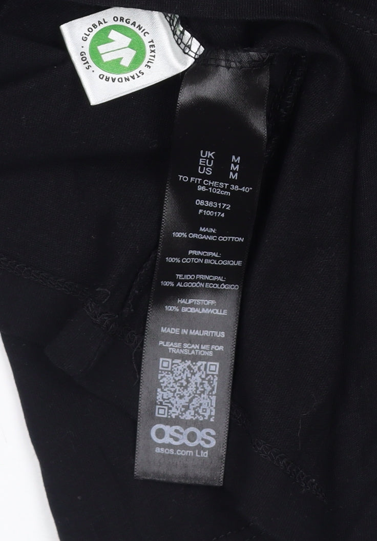 Mens UK Size M ASOS Black T-Shirt