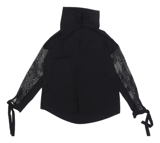 Womens UK Size XS Zara Black Basic Blouse
