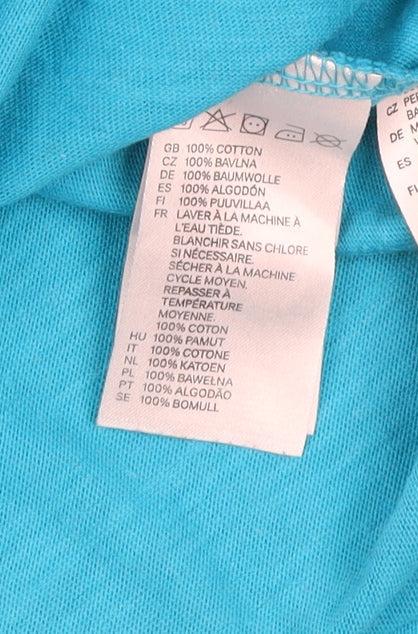 H&M Men's Blue Striped Polo Shirt L