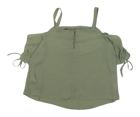 Womens UK Size 14 New Look Green Camisole Blouse