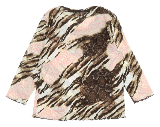 Womens UK Size 14 Gelco Multicoloured Jersey Blouse